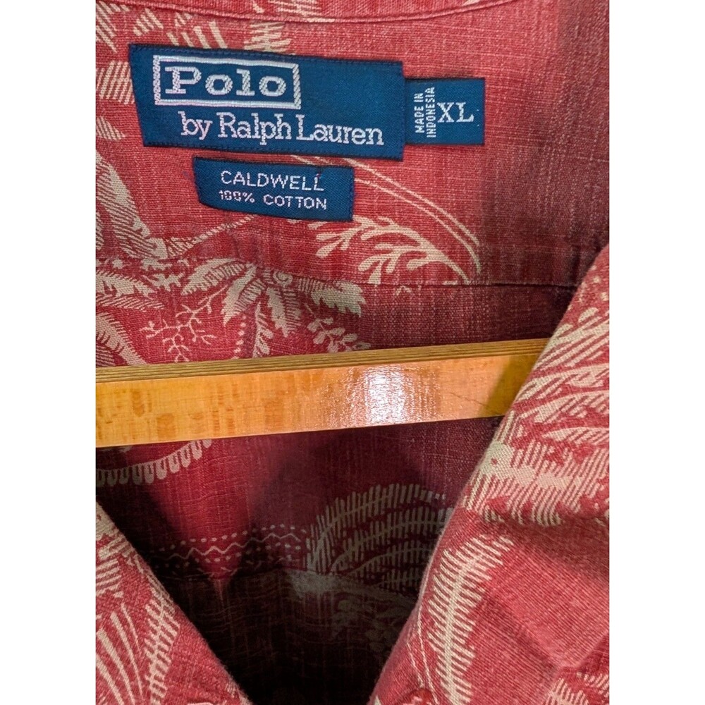 Polo Ralph Lauren Red Caldwell Cowboy Western AOP Button Front Size XL (500) - Picture 3 of 3
